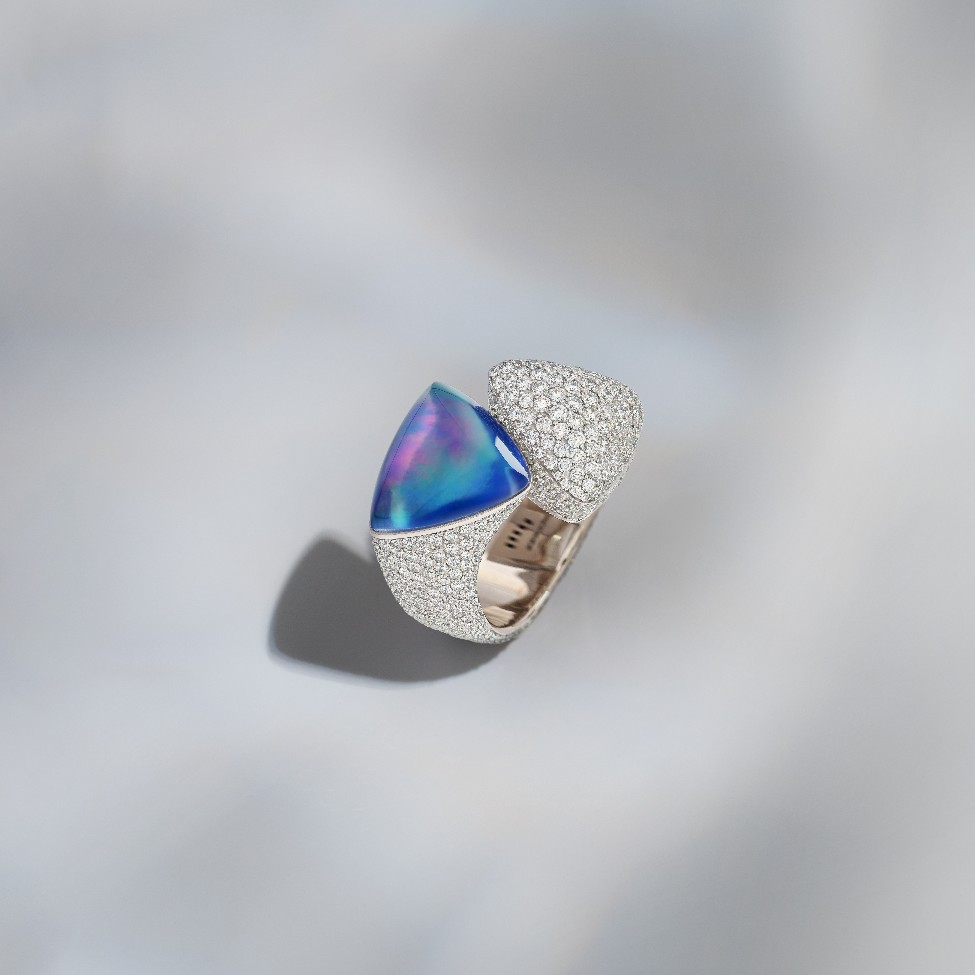 bague, or, diamant, lapilazulli