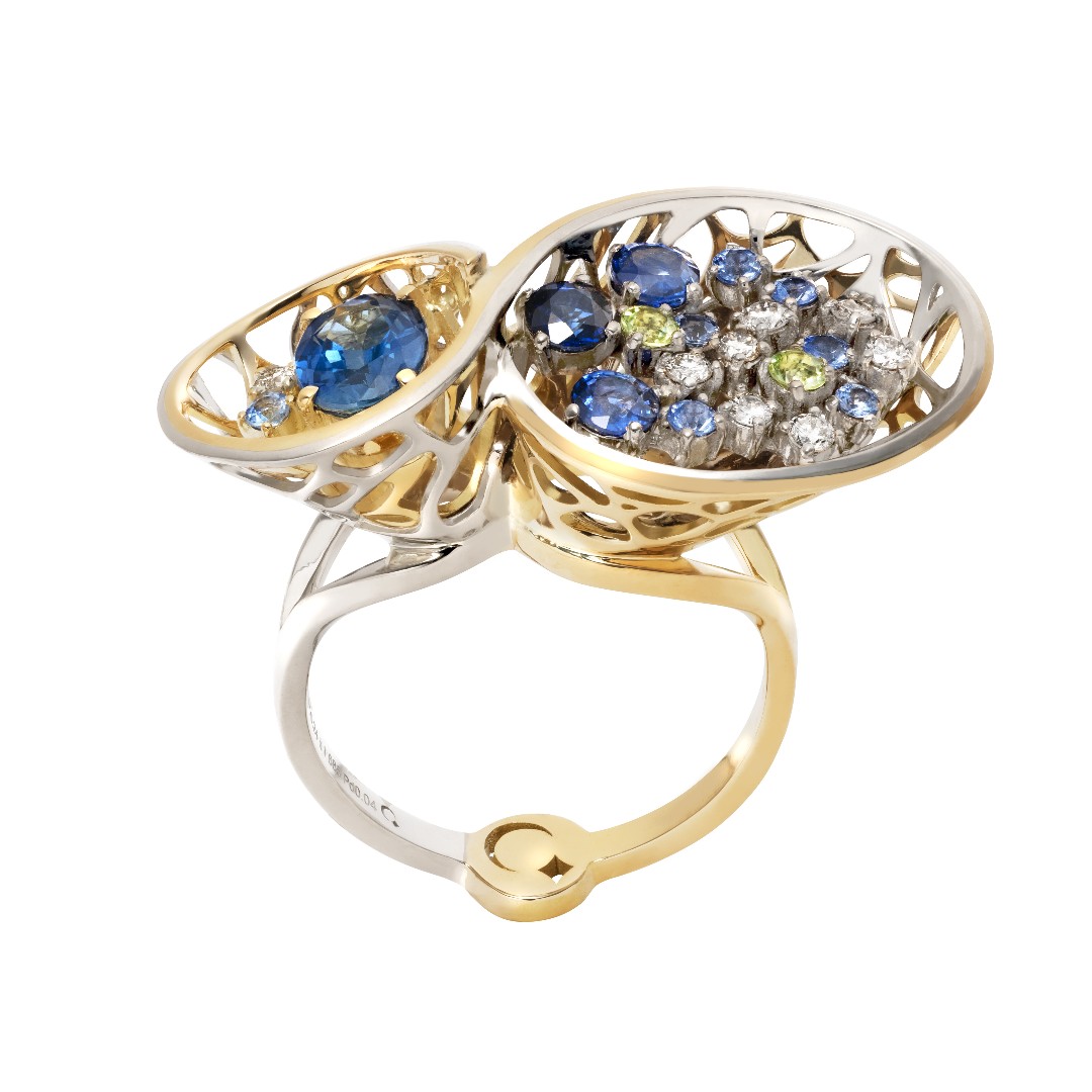 attitude-luxe__© tamiko__sa-ku-bouquet _ bague bague, or, saphirs, diamants
