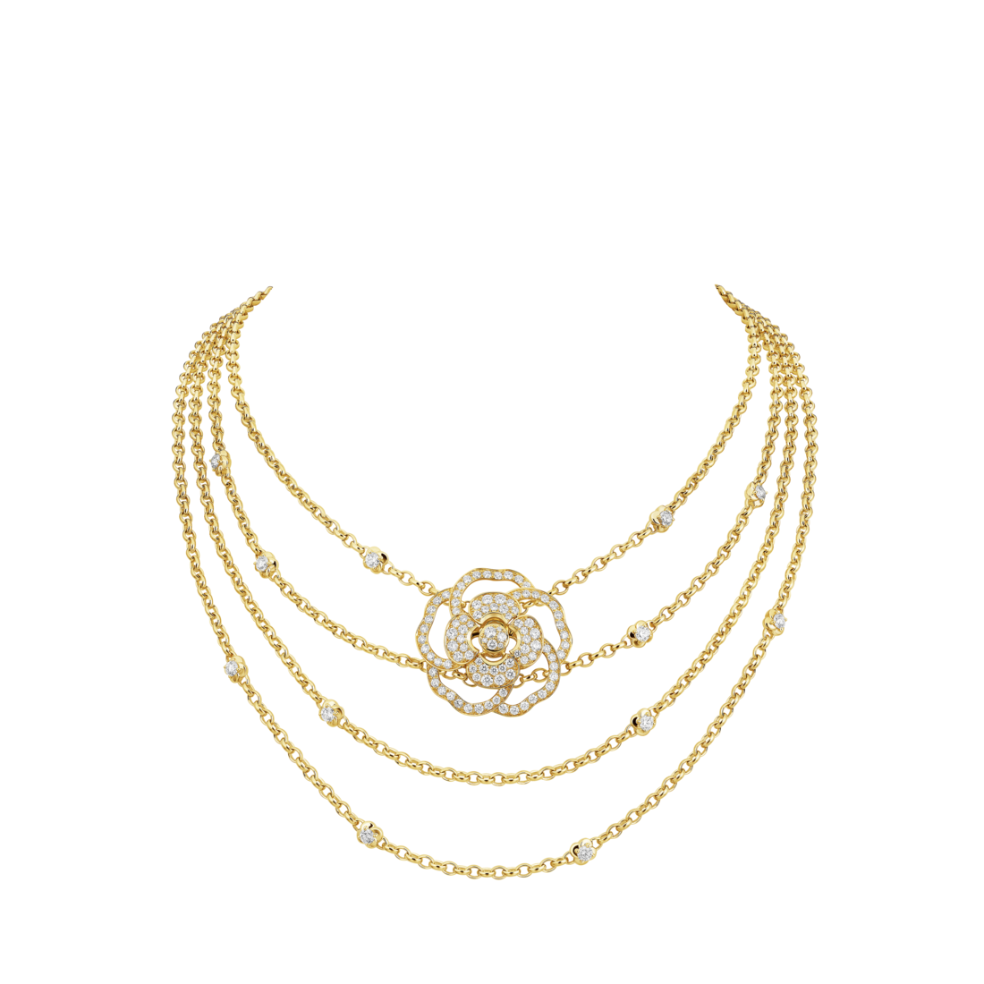 collier plastron, or, diamants