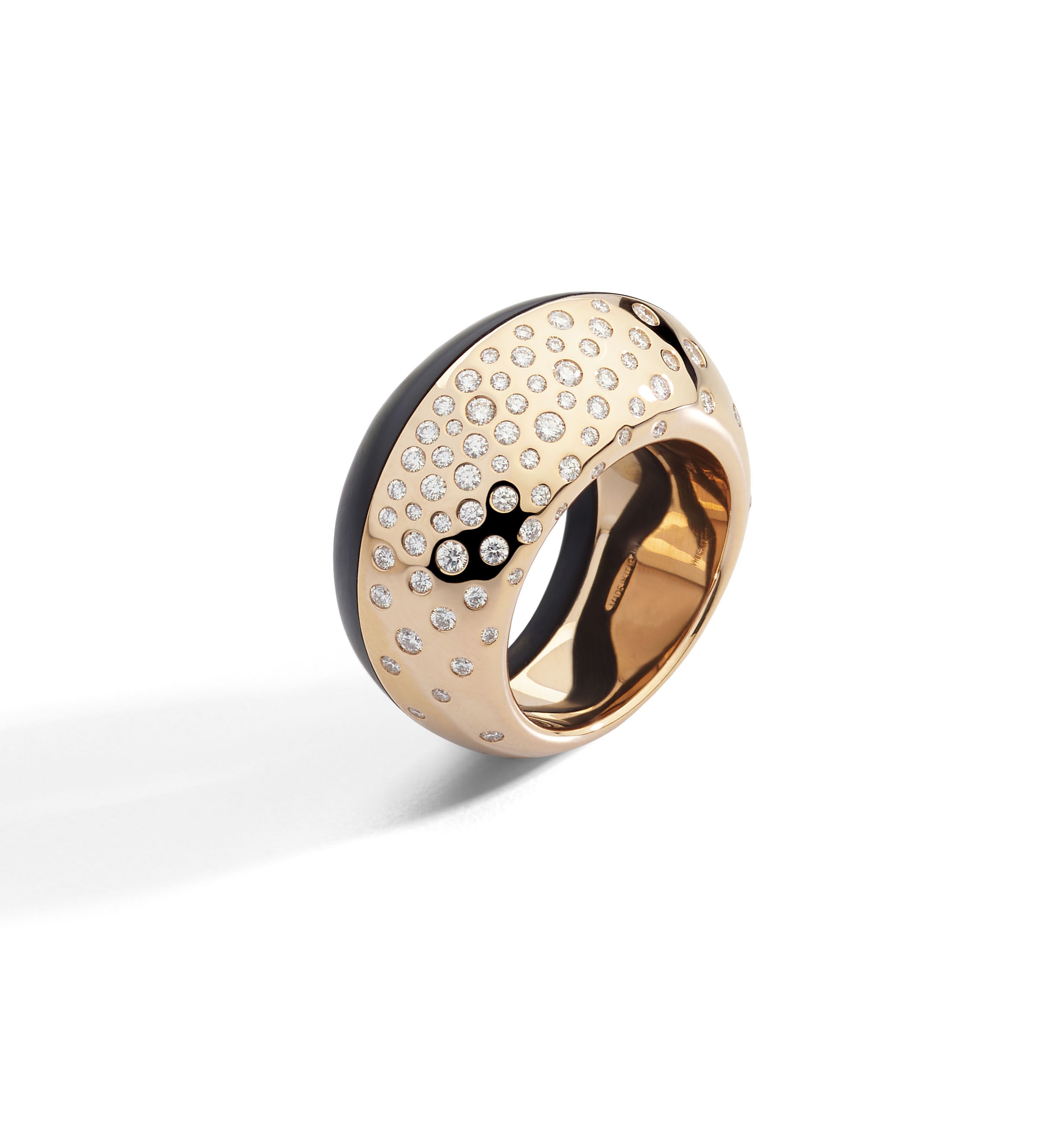 bague, or rose, diamants