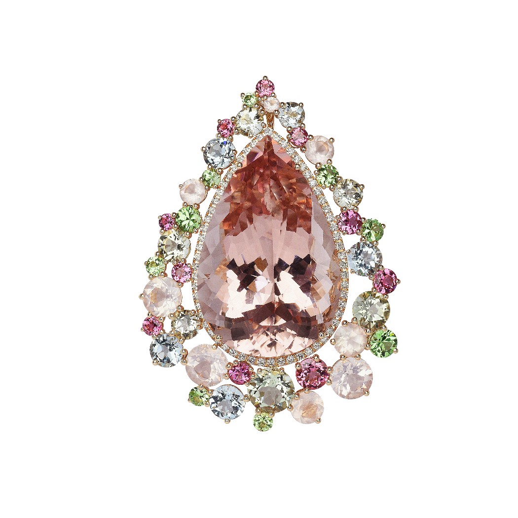 broche-pendentif, morganite